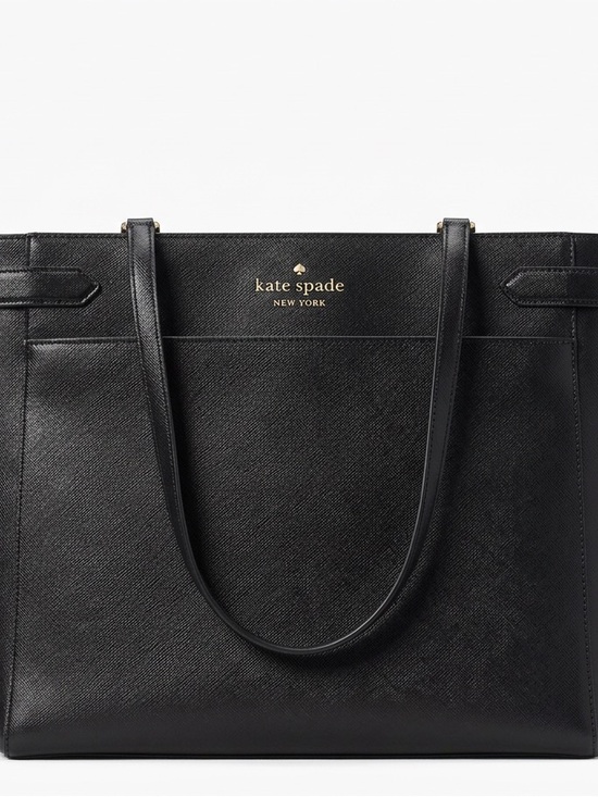 kate spade Handbags - kate spade Black Saffiano Leather Laptop Tote with Gold Logo